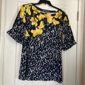 NWT Woman’s 3X Karen Scott intrepid blue top